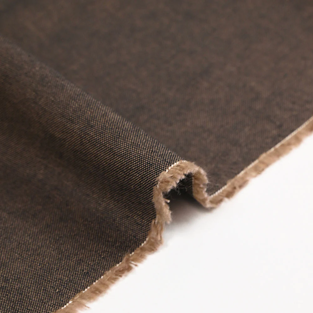 Coton tissé teint bleu marron - Image 4