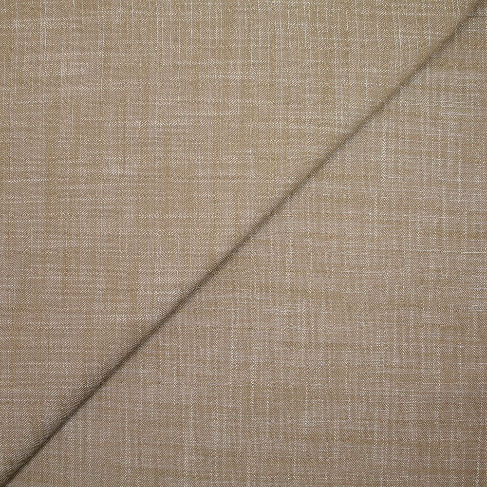 Coton tissé-teint chevron beige fond blanc