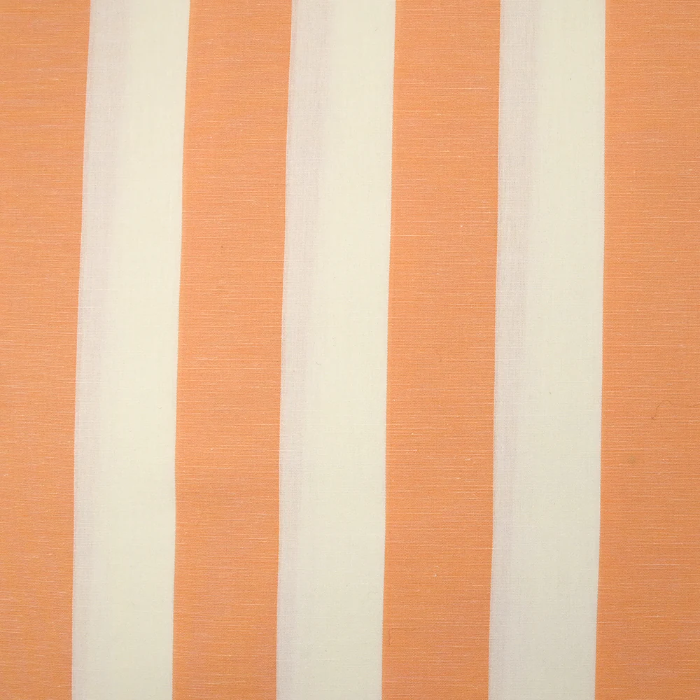 Coton tissé-teint rayé pêche et blanc - Image 4