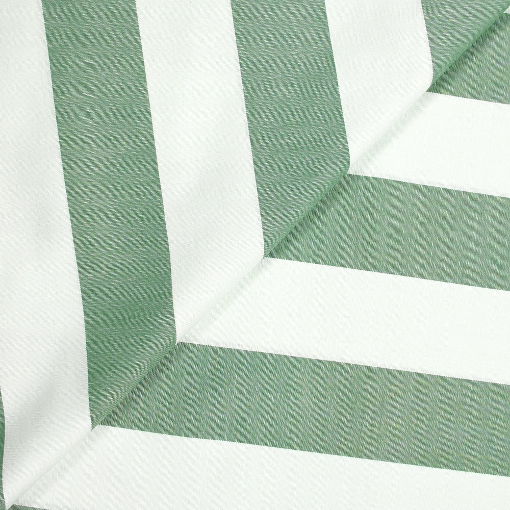Coton tissé-teint rayé vert et blanc
