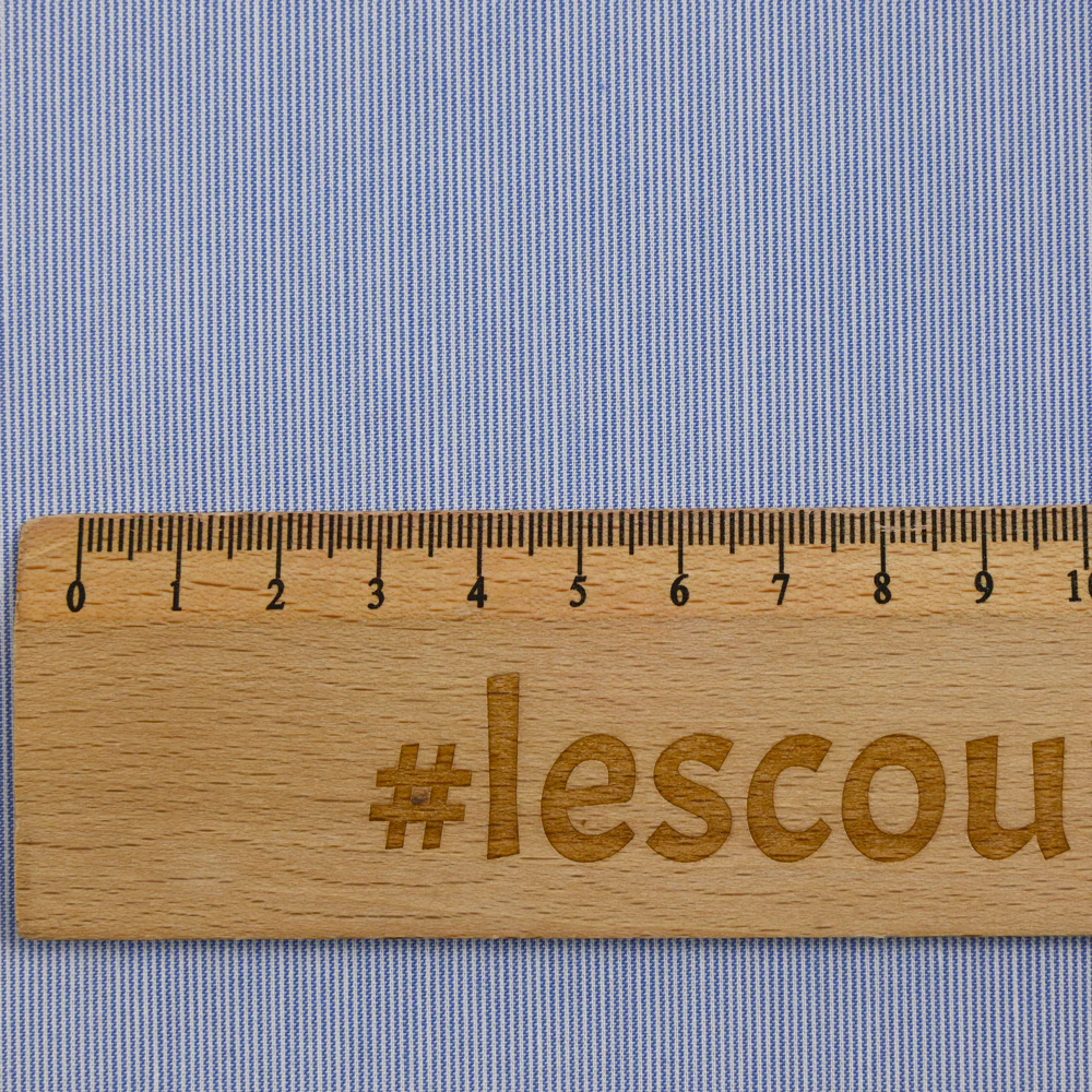 Coton tissé teint rayure marine fond blanc - Image 3