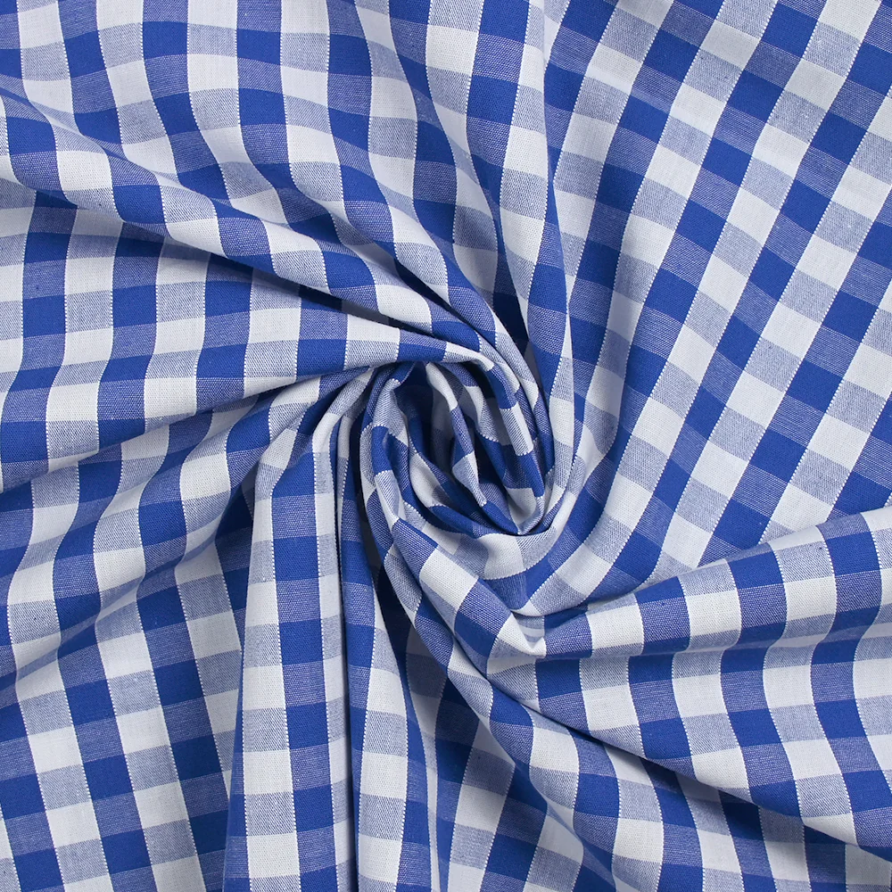 Coton Vichy 9mm bleu roi - Image 2