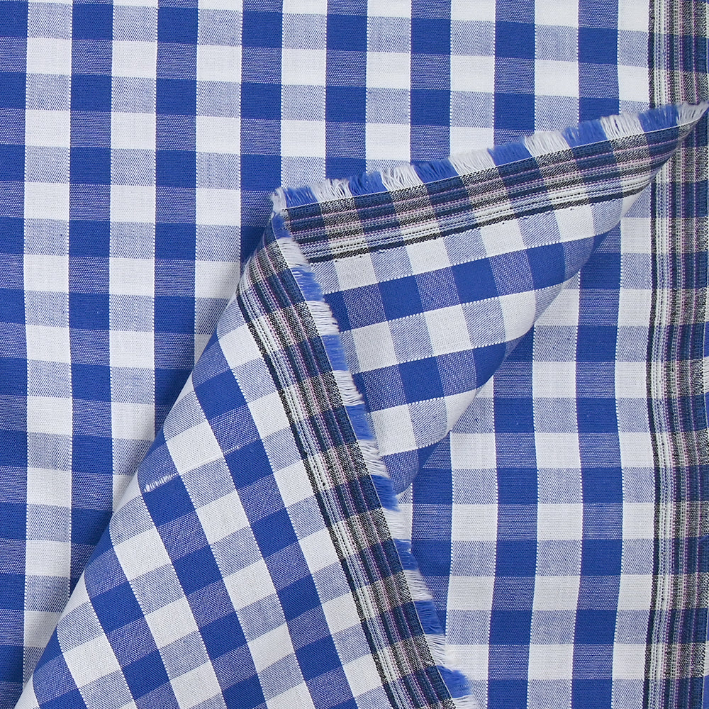 Coton Vichy 9mm bleu roi - Image 5