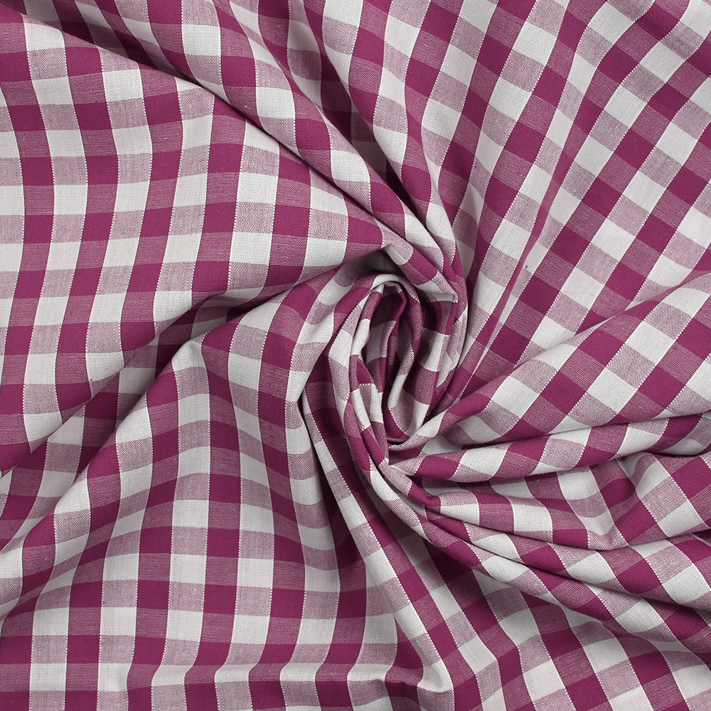Coton Vichy 9mm prune - Image 2