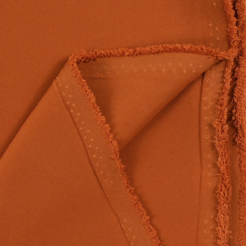 Crêpe de polyester lourd Madeleine orange brûlé - Image 4