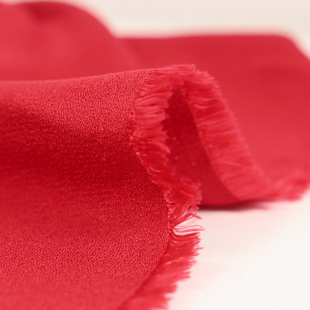 Crêpe de polyester rouge - Image 4