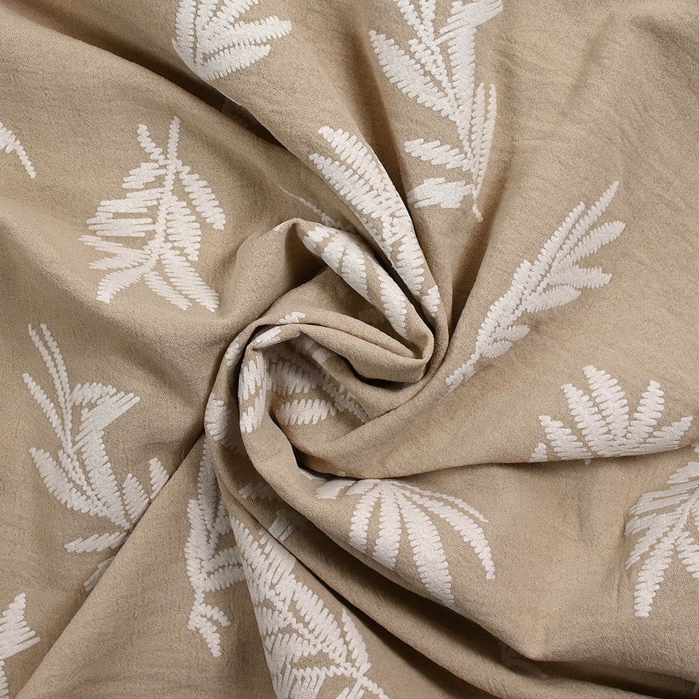 Crêpe floqué Acacia beige - Image 2