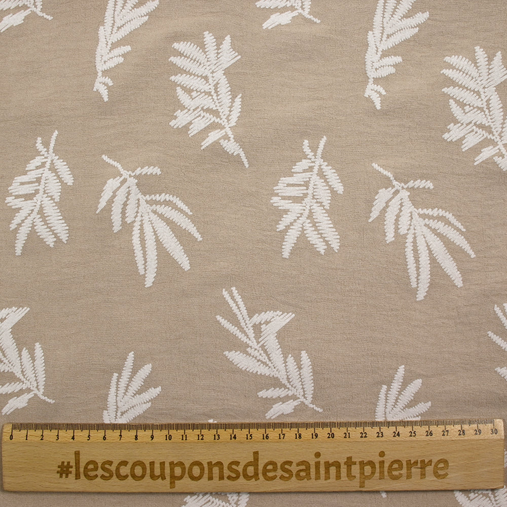 Crêpe floqué Acacia beige - Image 3