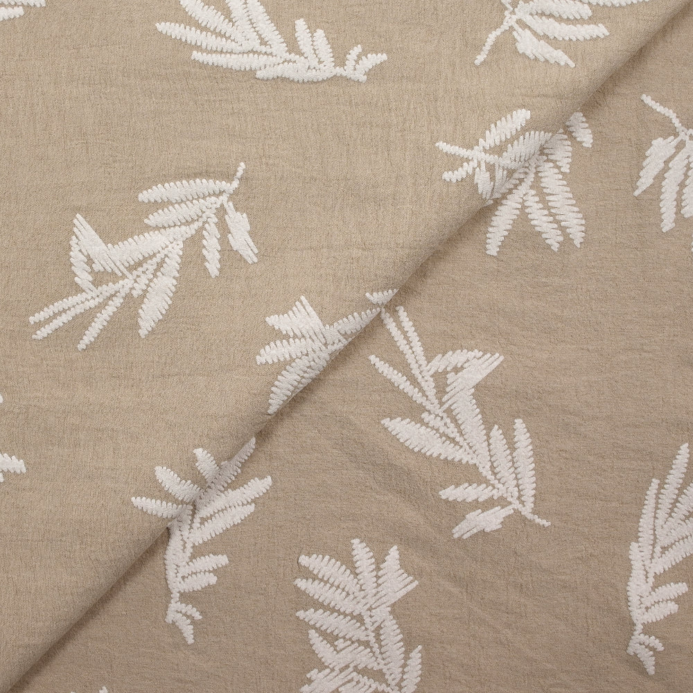 Crêpe floqué Acacia beige - Image 4