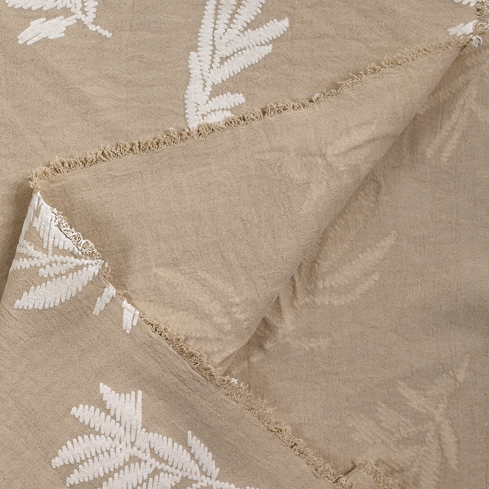 Crêpe floqué Acacia beige - Image 5