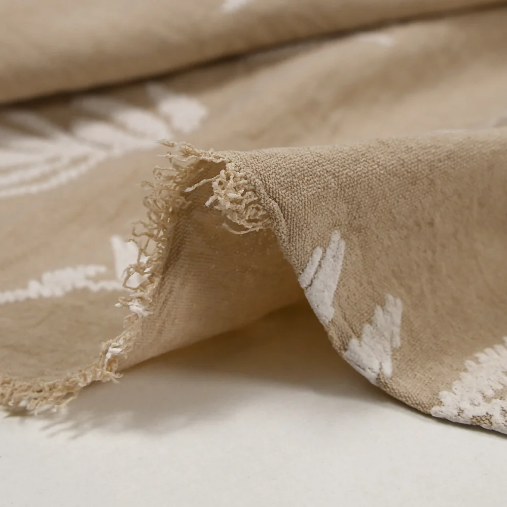 Crêpe floqué Acacia beige - Image 6