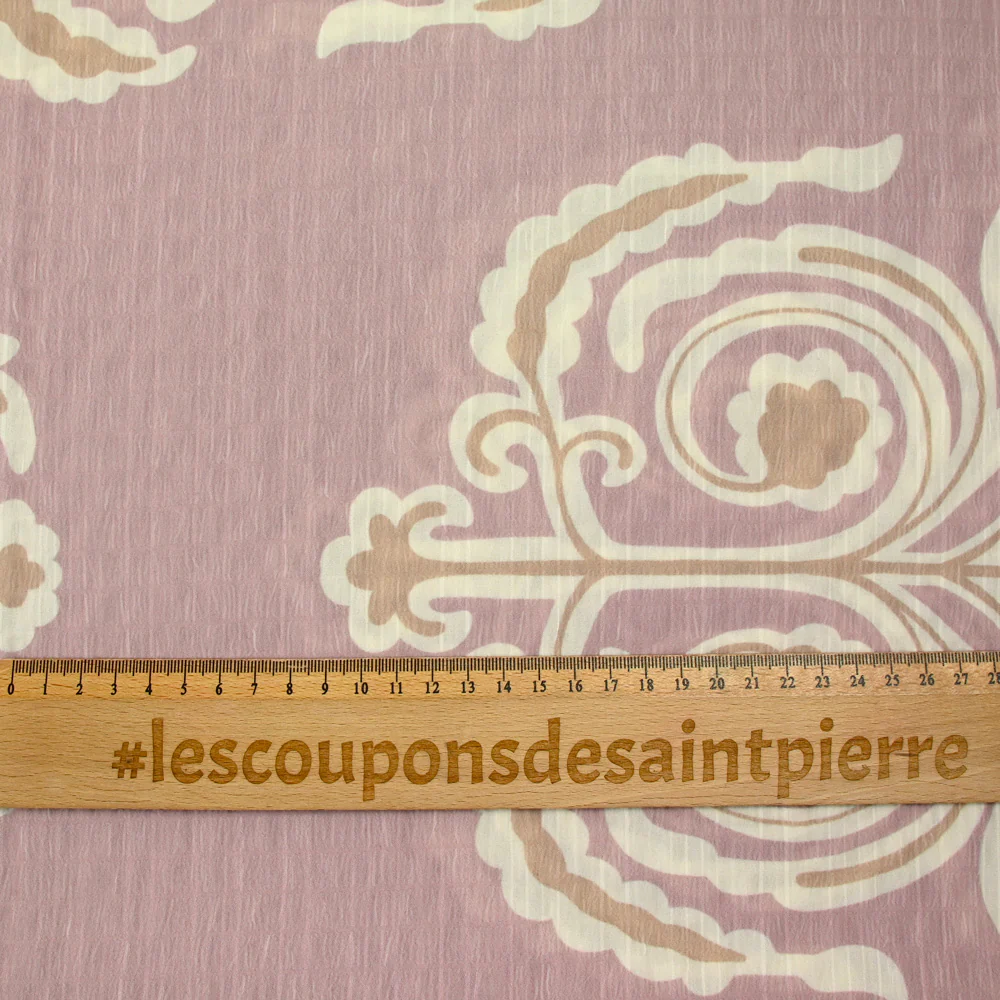 Crêpe imprimé l’atelier des fleurs fond vieux rose - Image 4