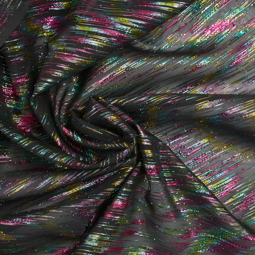 Crêpe irisé arc-en-ciel fond noir - Image 2