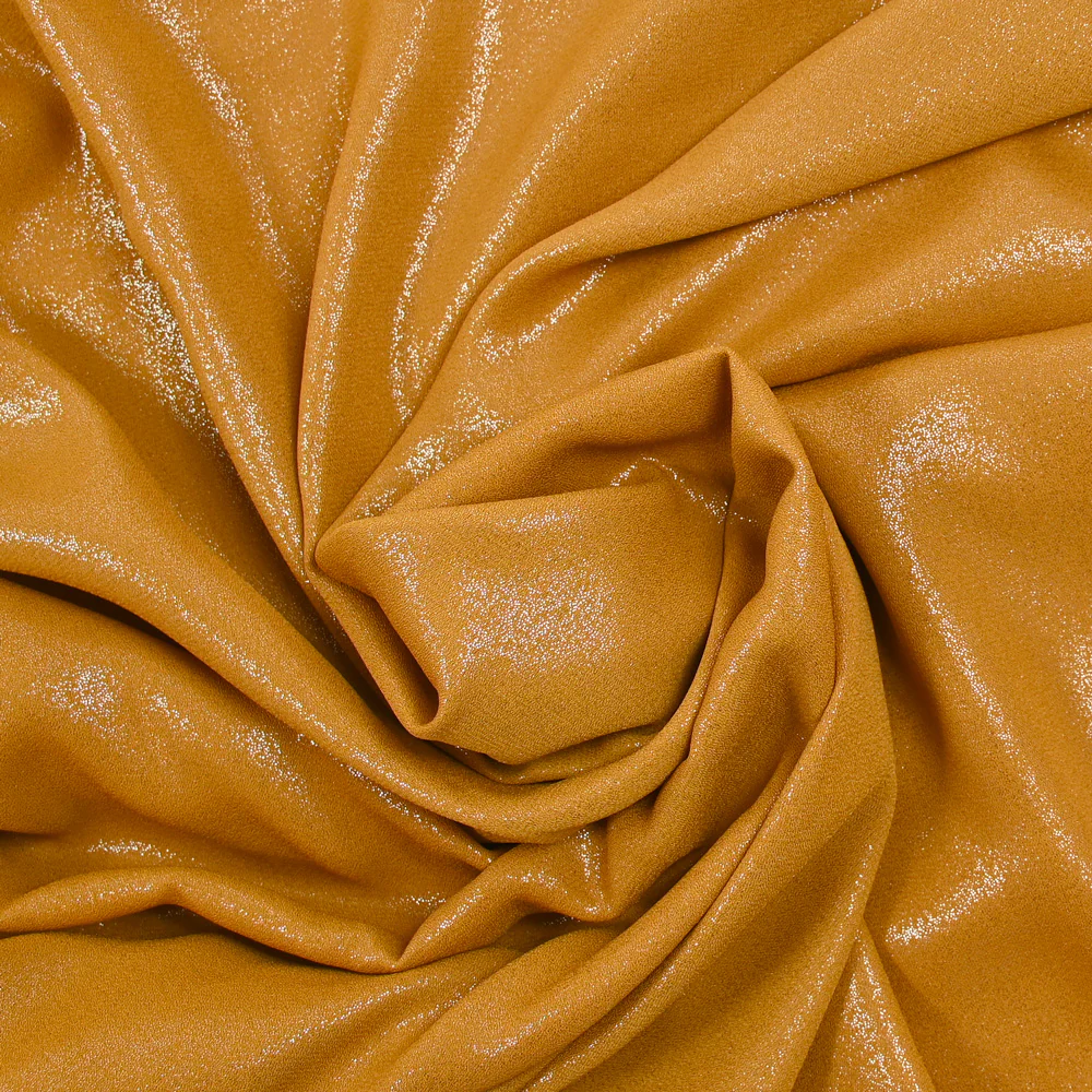 Crêpe irisé polyester ocre foncé - Image 2