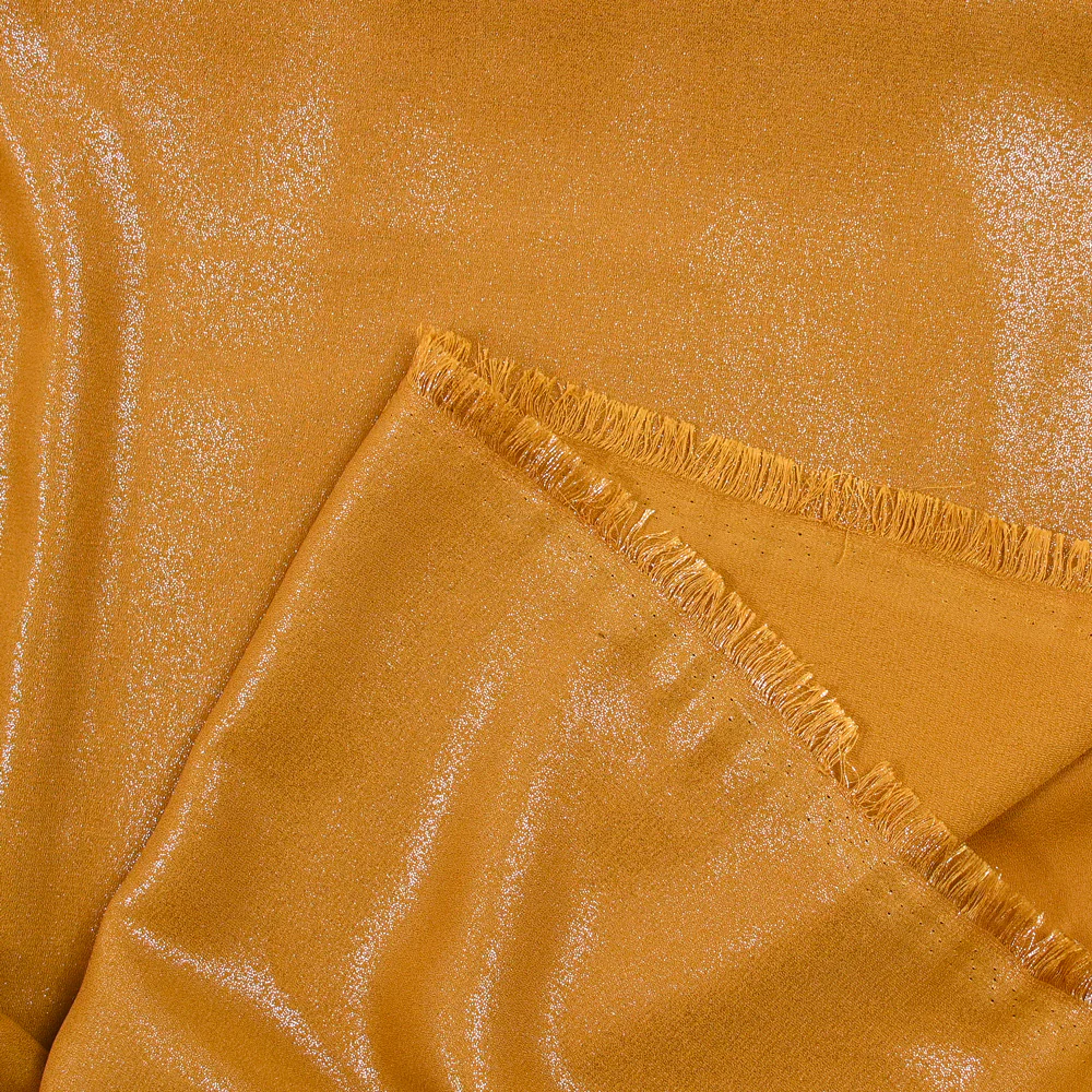 Crêpe irisé polyester ocre foncé - Image 3