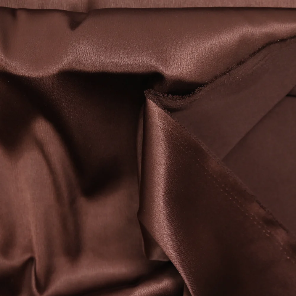 Crêpe satin lourd marron - Image 3