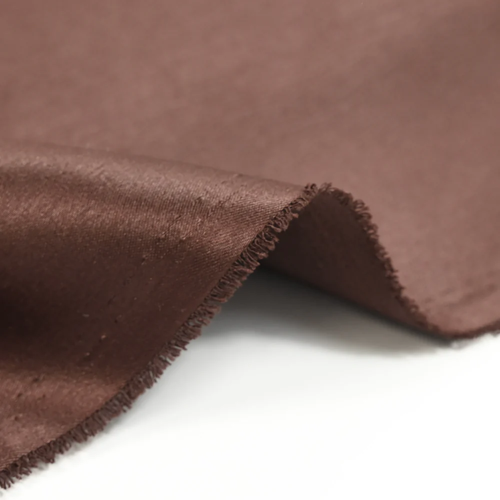 Crêpe satin lourd marron - Image 4