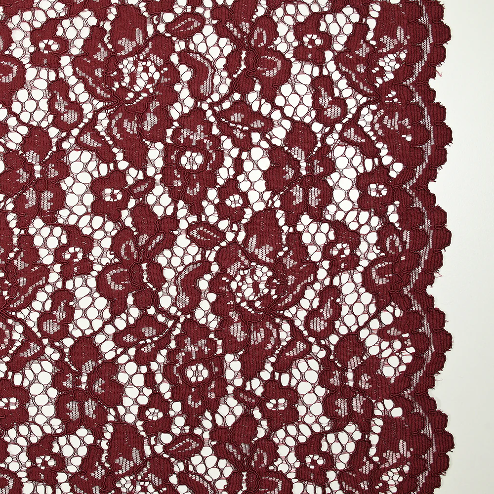 Dentelle festonnée Maud bordeaux