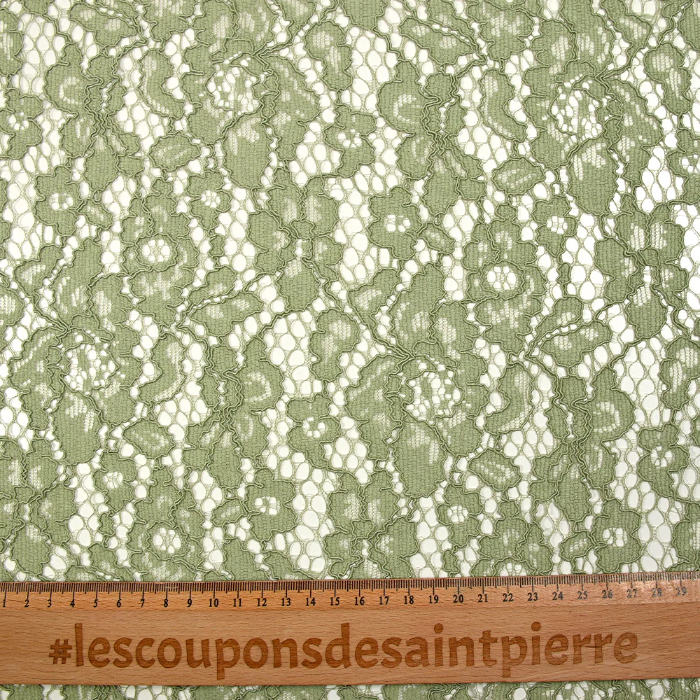 Dentelle festonnée Maud vert sauge - Image 3