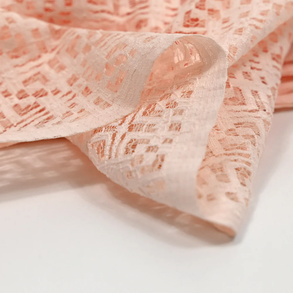 Dentelle polycoton Mariela rose saumon - Image 6