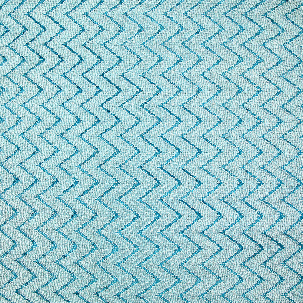 Dentelle polyester chevron blanc fond turquoise