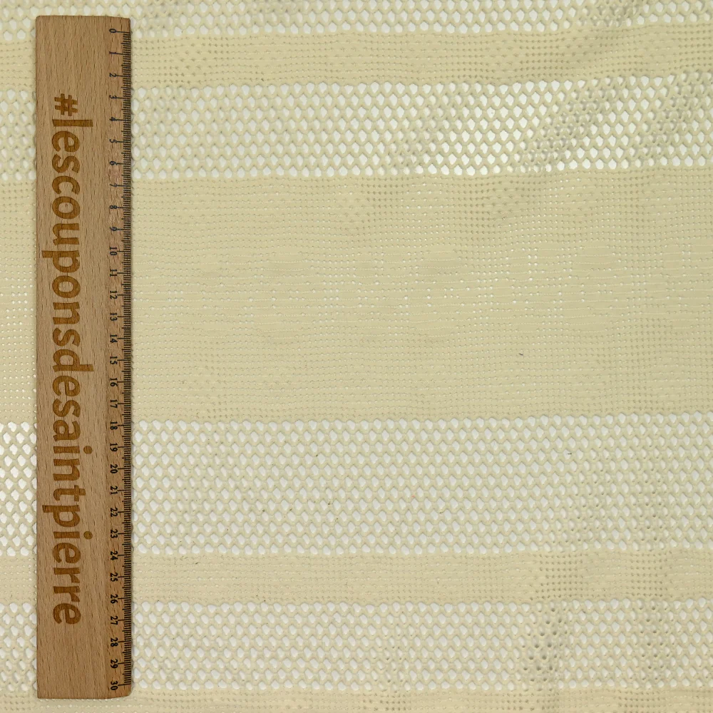 Dentelle résille polyester Emily beige clair - Image 4