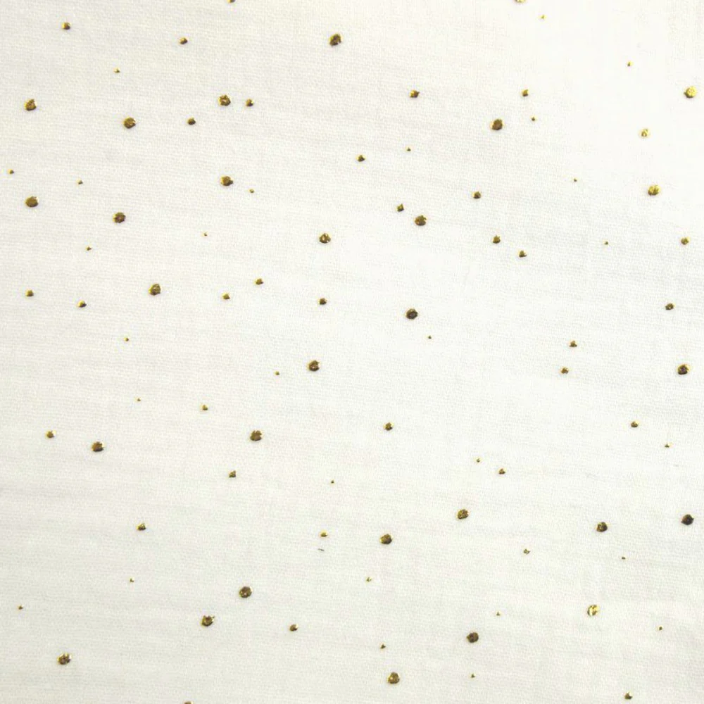 Double gaze blanc cassé confettis doré - Image 2