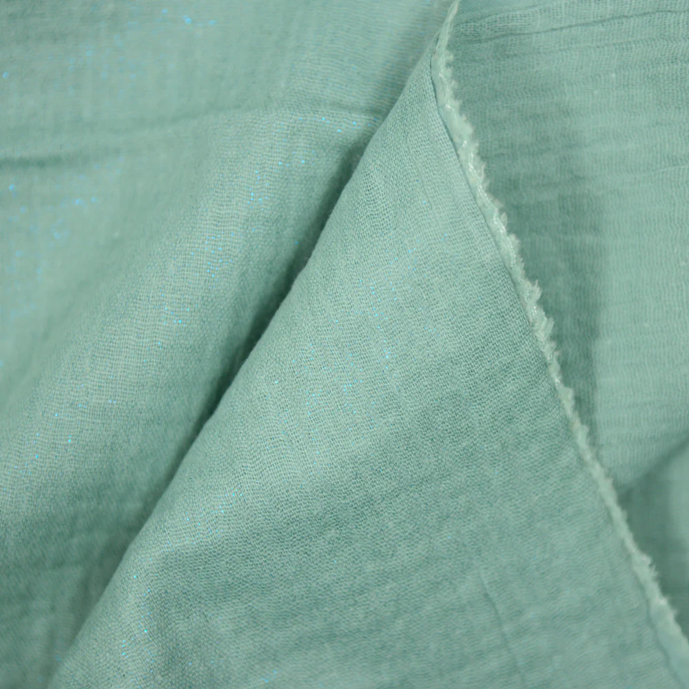 Double gaze irisée bleue fond céladon - Image 6
