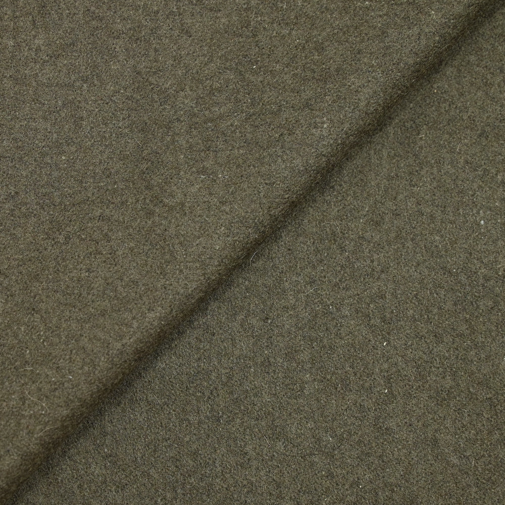 Drap de laine mélangée chiné vert militaire