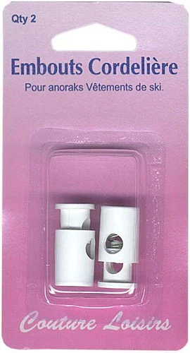Embouts blancs de cordelière anorak X2