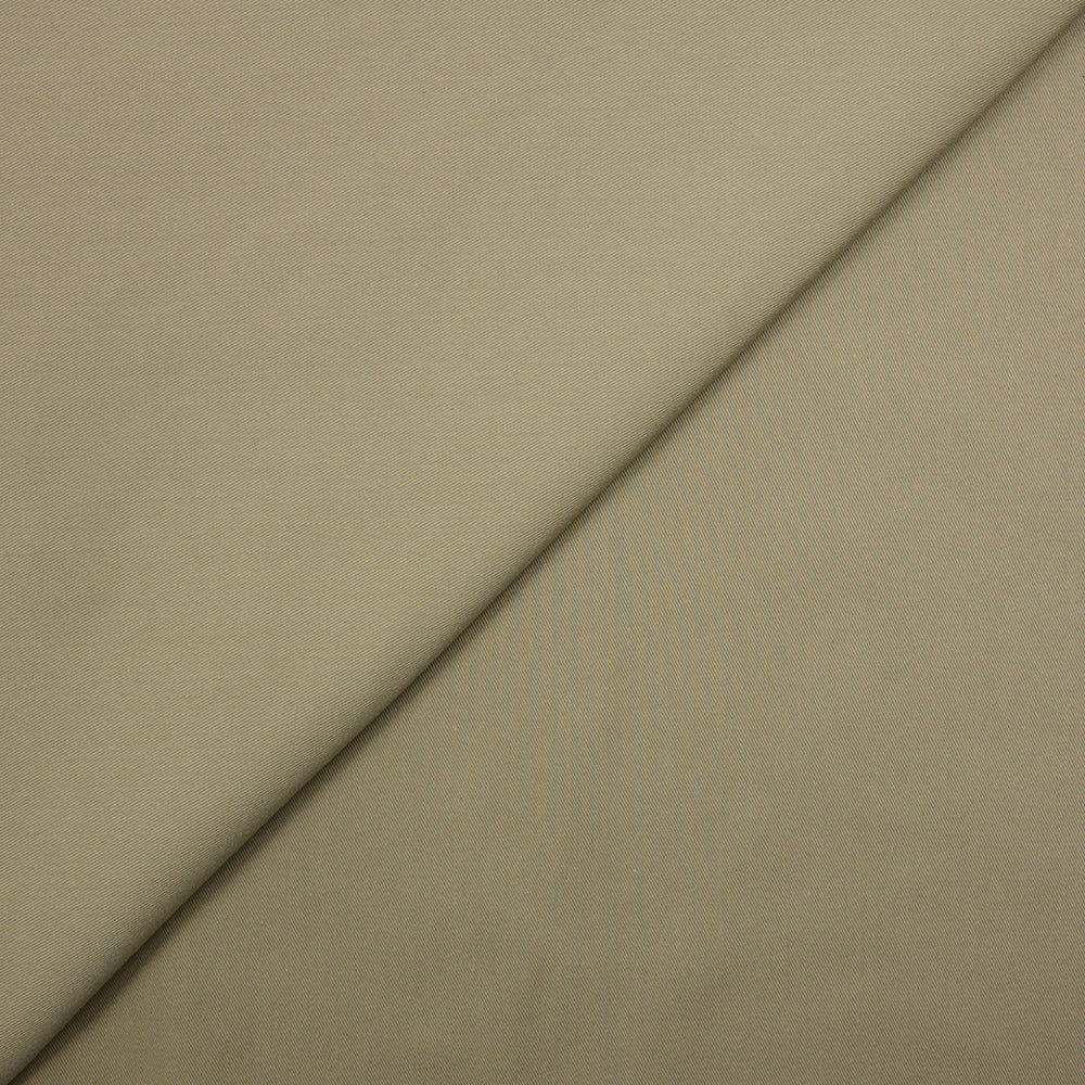 Gabardine polycoton sergé beige foncé
