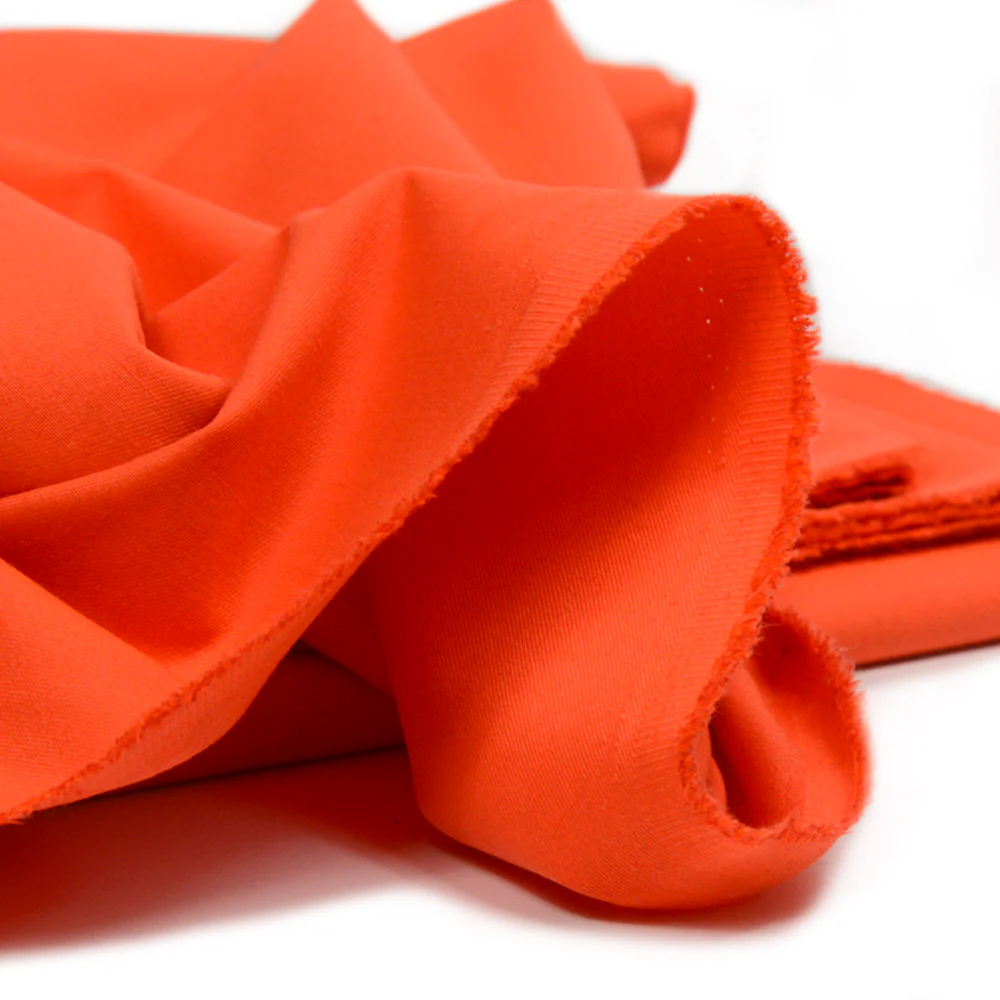 Gabardine polycoton sergé orange fluo - Image 4