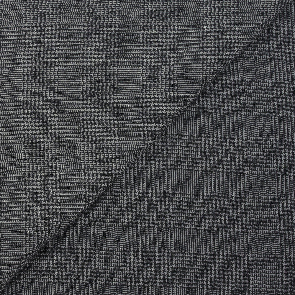 Gaze de polyester Prince-de-Galles gris et noir