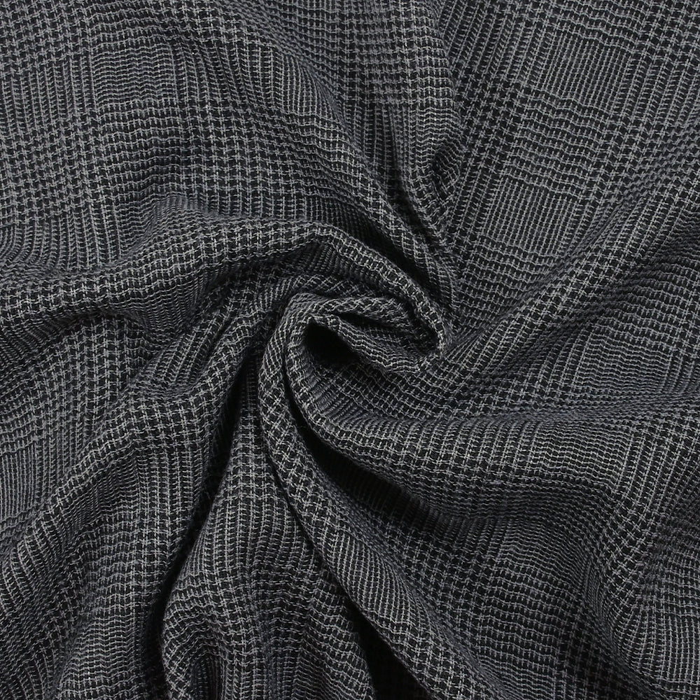 Gaze de polyester Prince-de-Galles gris et noir - Image 2