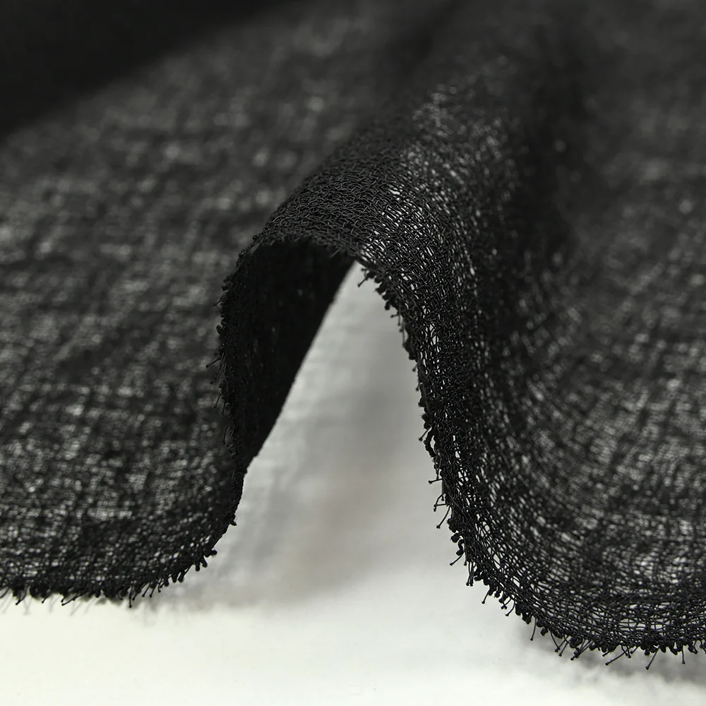 Gaze de polyester unie noir - Image 7