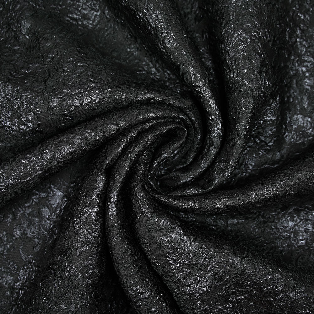 Jacquard soie et polyester rose en tourbillon noir - Image 2