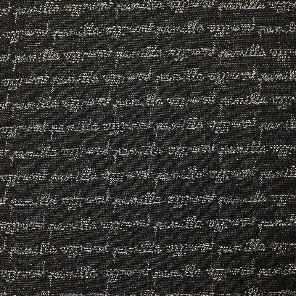 Jean's coton jacquard écriture lurex doré