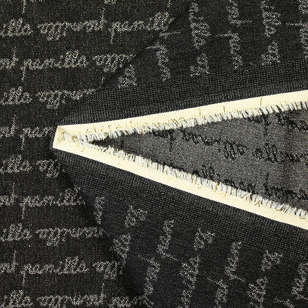 Jean's coton jacquard écriture lurex doré - Image 3