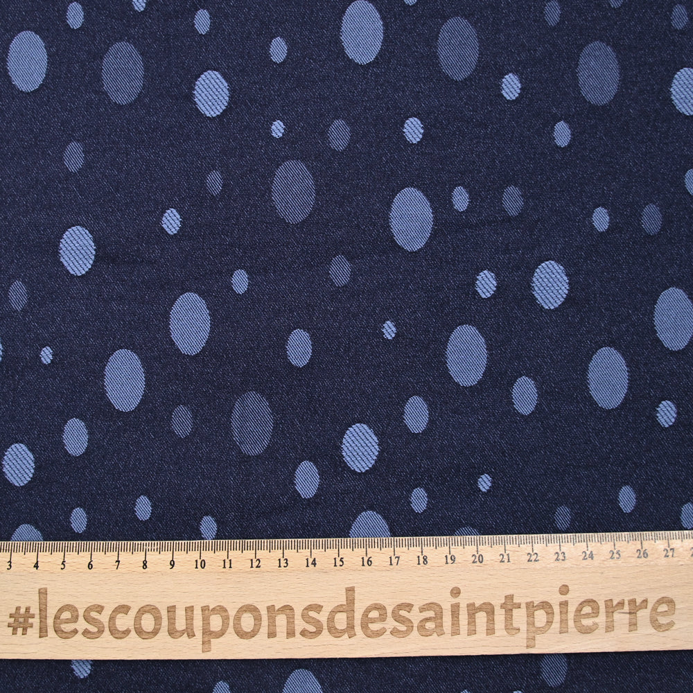 Jacquard polyviscose à pois fond marine - Image 3