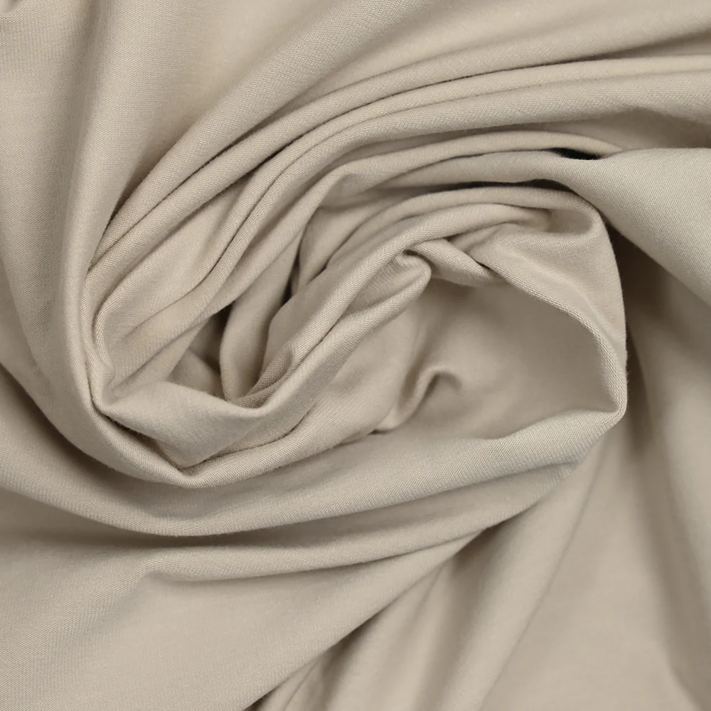 Jersey coton Bio beige clair - Image 2