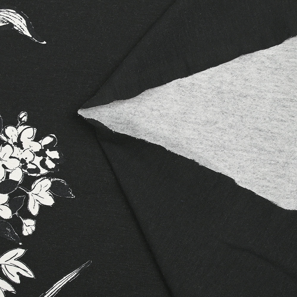 Jersey de viscose imprimé bouquet floral fond noir - Image 6