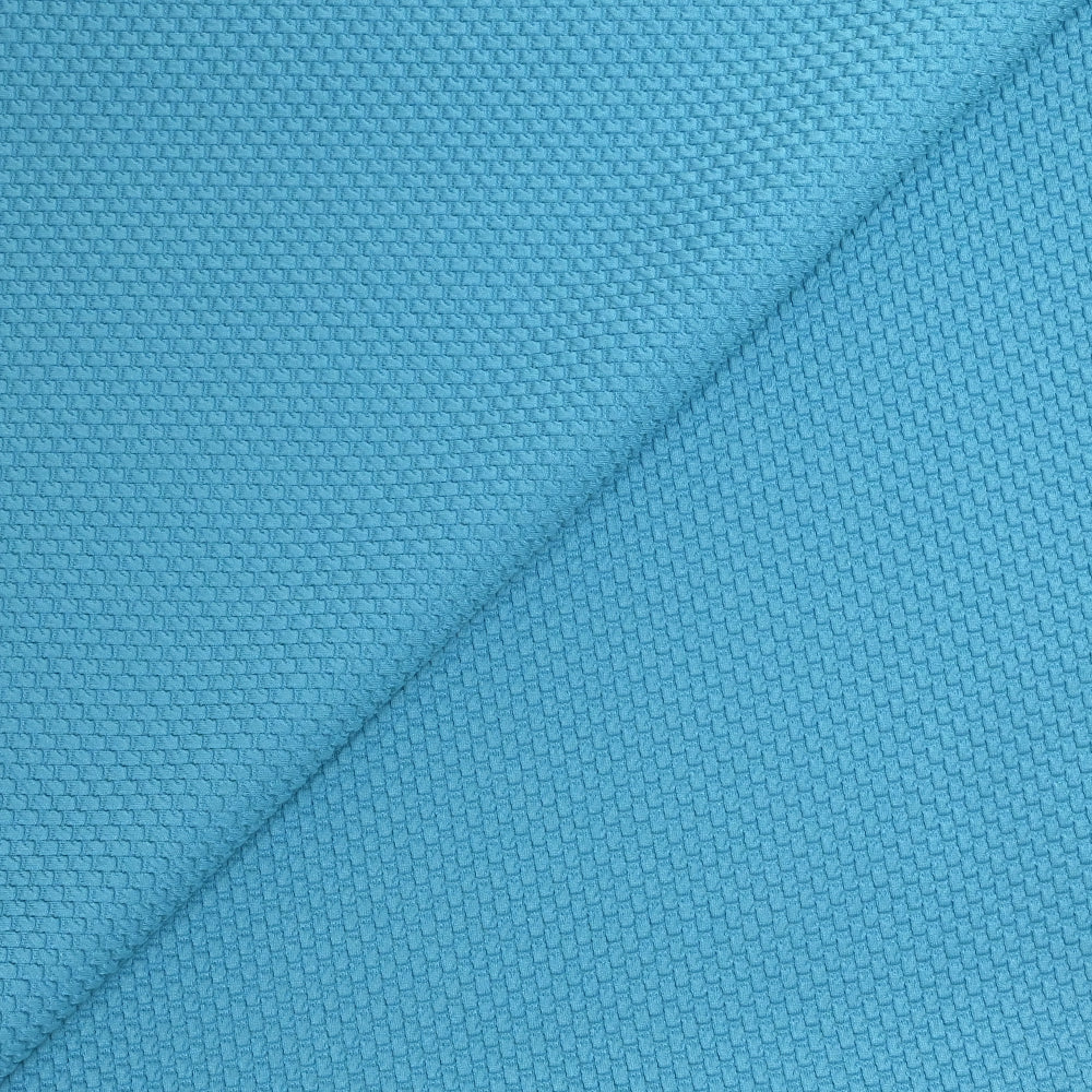 Jersey nid d'abeille bleu azur