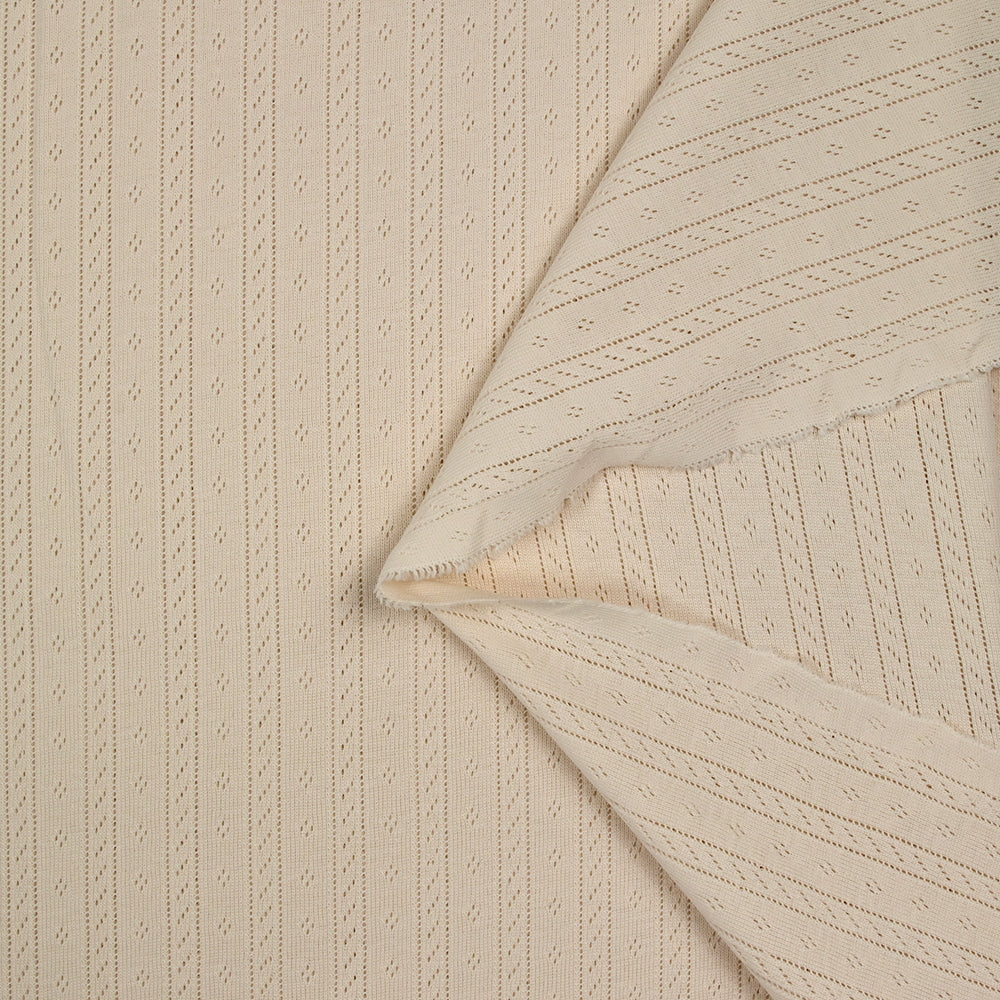 Jersey pointelle 100% coton écru - Image 3