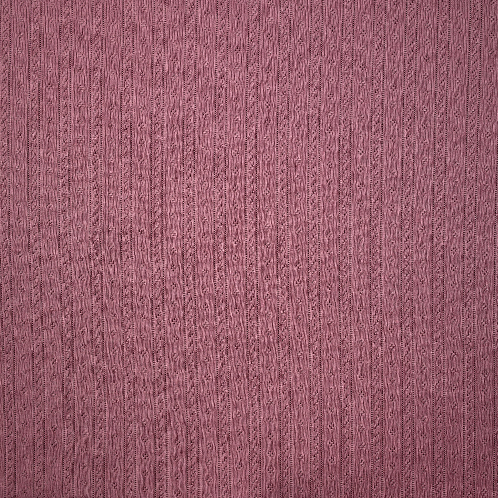 Jersey pointelle 100% coton prune