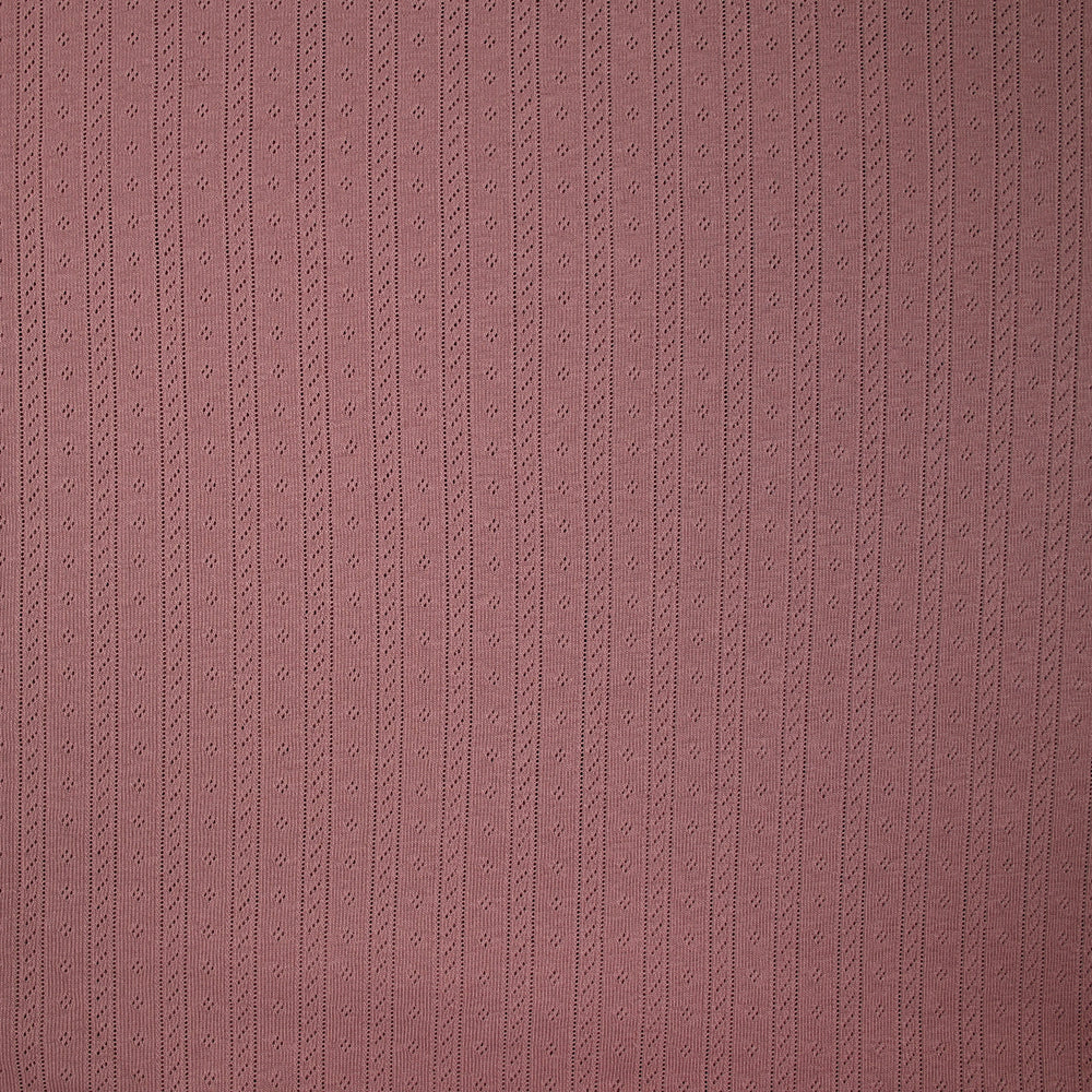 Jersey pointelle 100% coton vieux rose