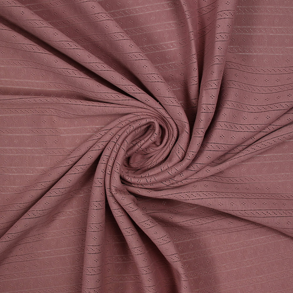 Jersey pointelle 100% coton vieux rose - Image 2