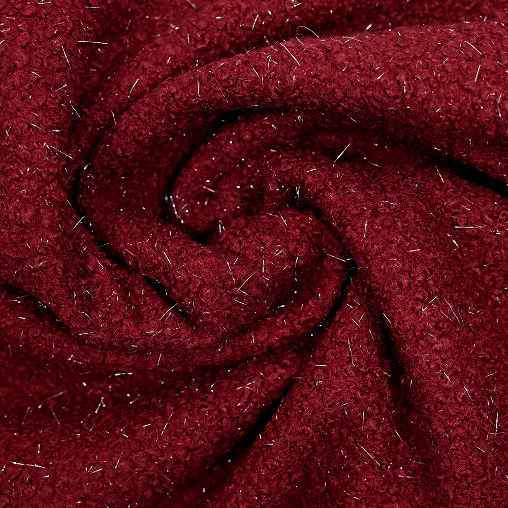 Lainage bouclette lurex rouge cramoisi - Image 2