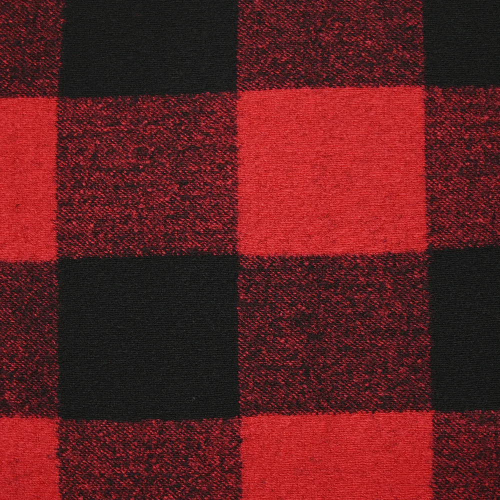 Lainage polyester à carreaux rouge et noir - Image 4