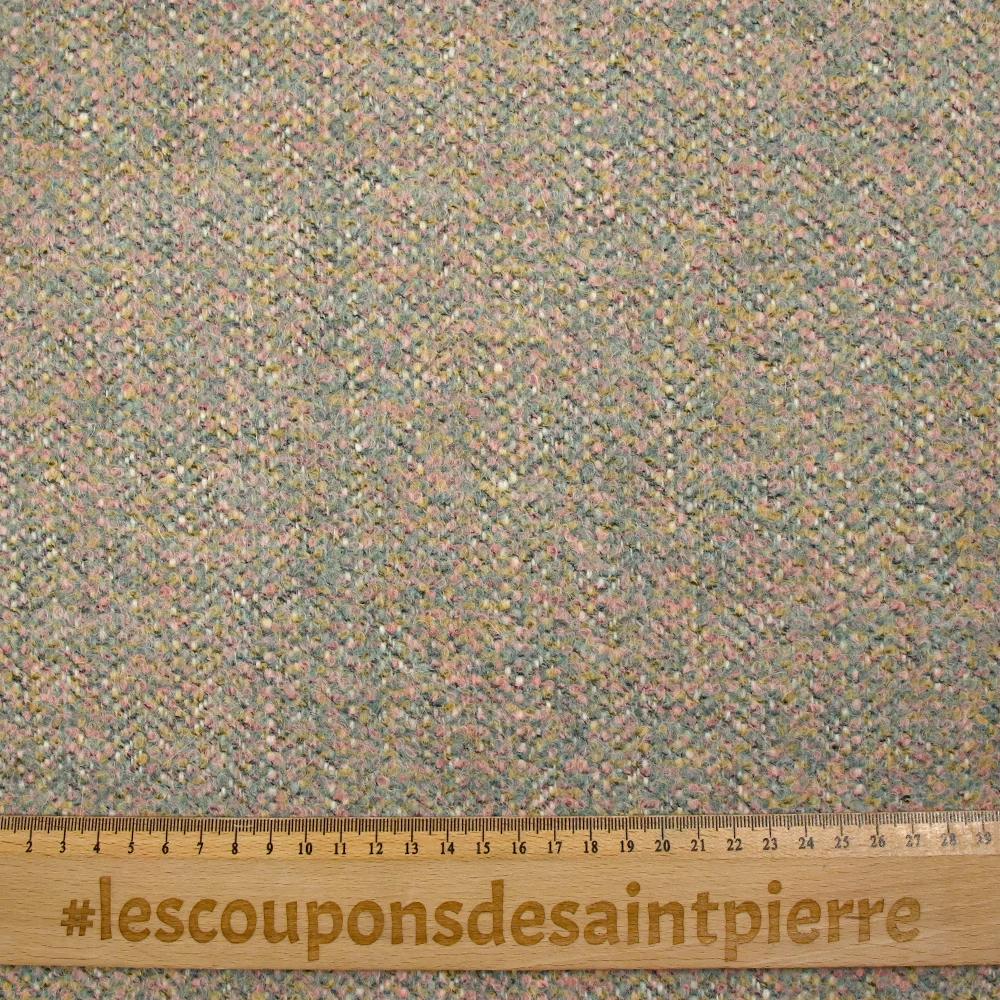 Laine mélangée bouclette pastel fond chevron écru et noir - Image 3