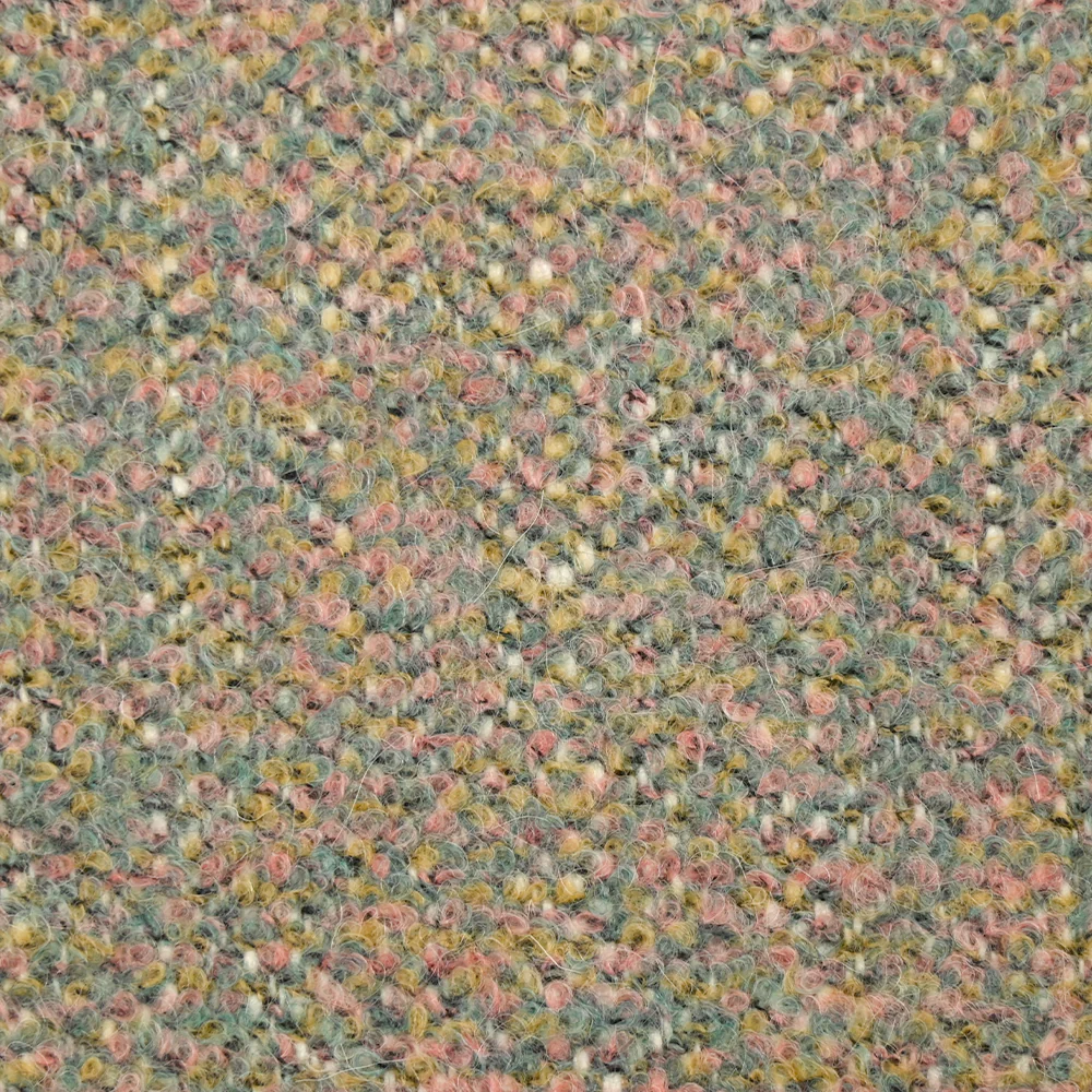 Laine mélangée bouclette pastel fond chevron écru et noir - Image 5